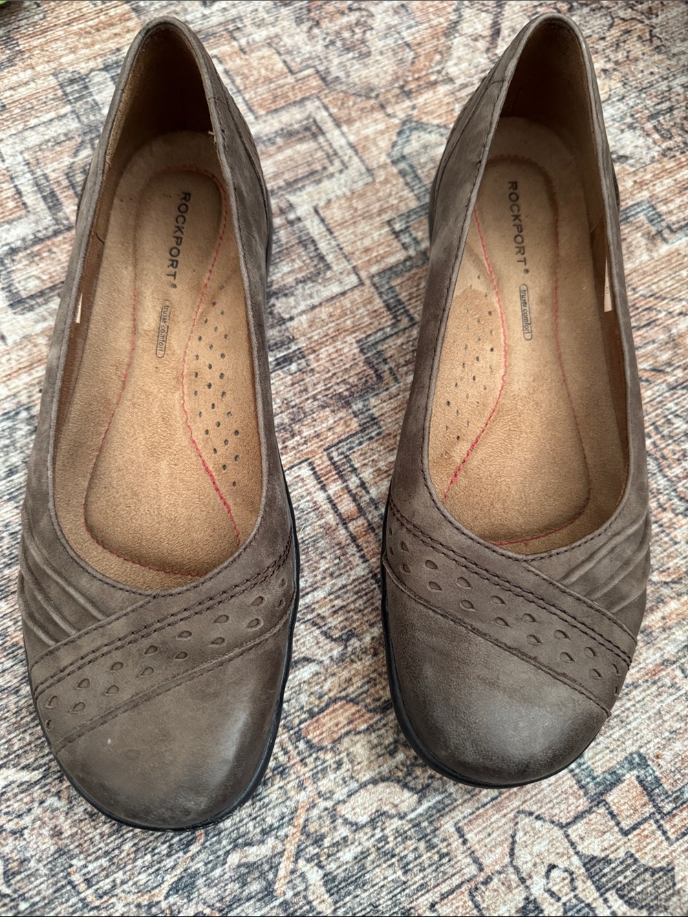 Rockport Taupe Slip-On Comfort Flats